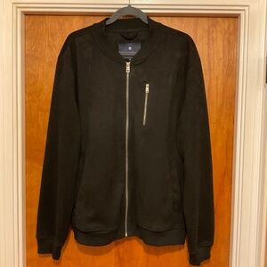 Ben Sherman Faux Suede Men’s Bomber Jacket Black Sz XL Preppy Capsule Neutral